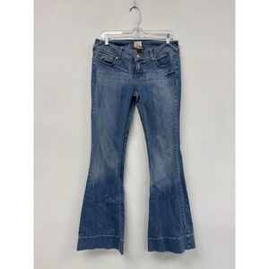 VTG Arden B Jeans Womens 8 30" Blue Medium Wash Low Rise Slim Flare Denim Y2K